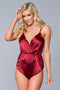 BW1786 Sarai Satin Romper Burgundy